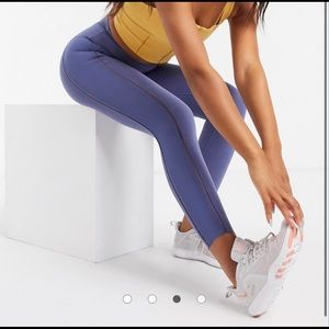 Nike Training Yoga luxe ribbed 7/8 leggings in blue